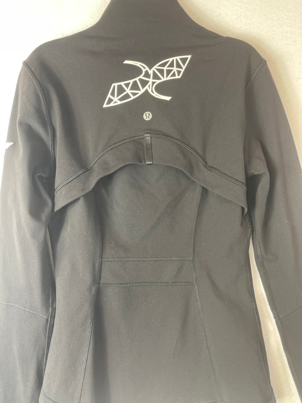 Lululemon Black Full Zip Fitted Jacket Geometric Back Graphic Size [size]
